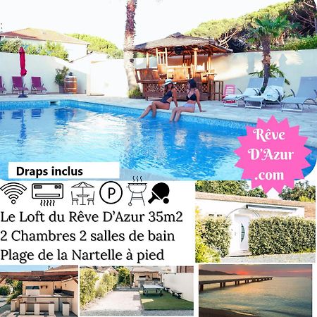 Reve D'Azur En Bord De Mer A La Nartelle Avec Piscine Dans La Residence, Terrasse, Bbq, 2 Chambres 2 Sdb Logement De 35M2 Draps Inclus Сент-Максім Екстер'єр фото